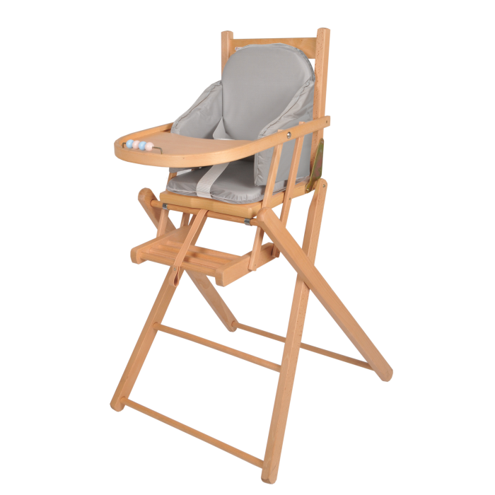 Tinéo - Coussin de chaise bébé à sangles gris