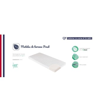 Matelas cododo 50x83 cm Fresh pour berceau - Thermorégulant - Déhoussable