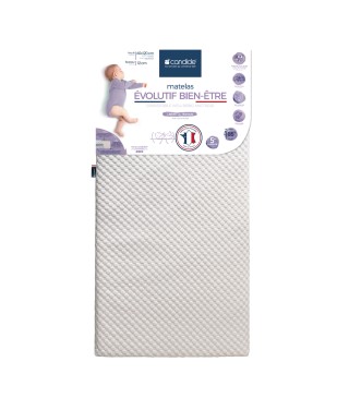 Matelas bébé 60x120cm Évolutif bien-être déhoussable