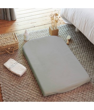 Housse de matelas à langer gris éponge 50x75cm