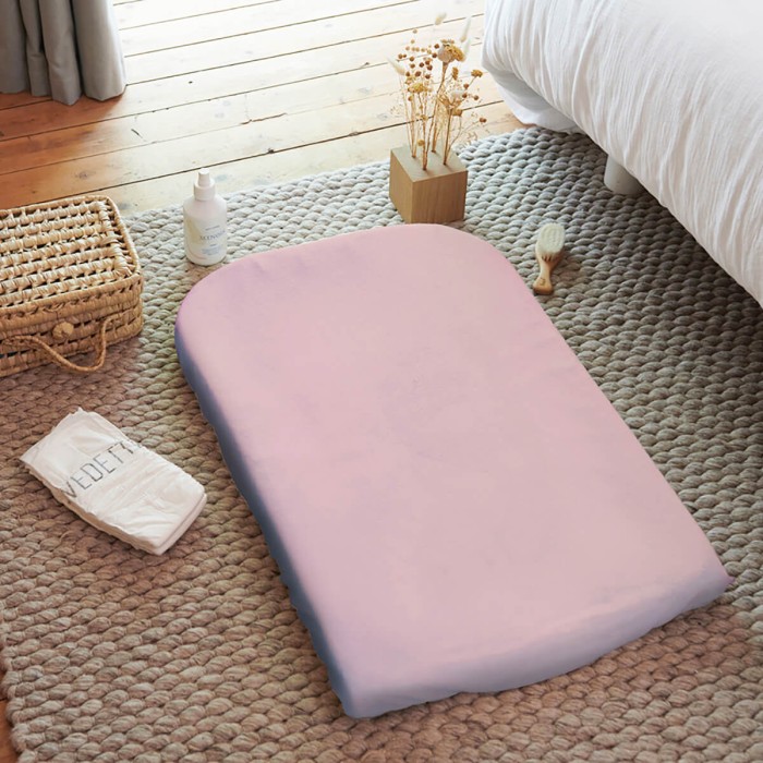 Housse de matelas à langer Candide vieux rose éponge  50x75cm