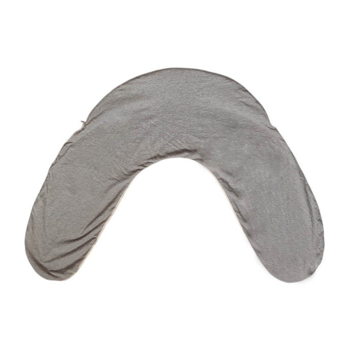 Housse coussin d'allaitement Candide - Housse coussin de grossesse Candide jersey Cœurs gris