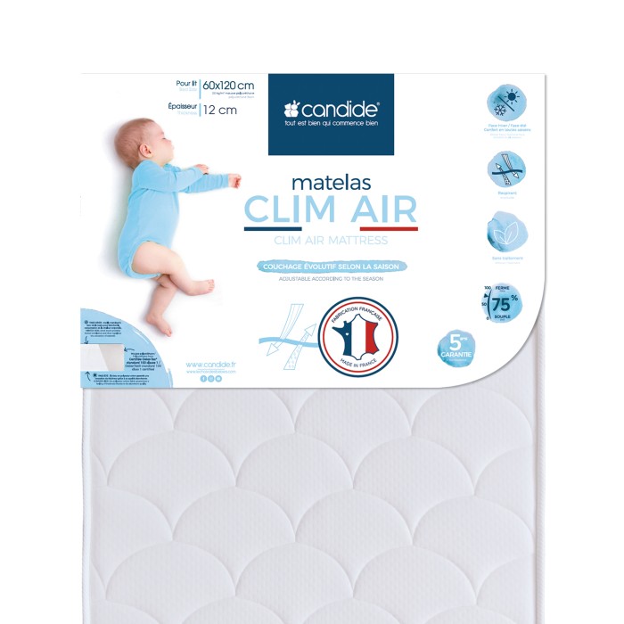 Matelas bébé clim air 60x120cm