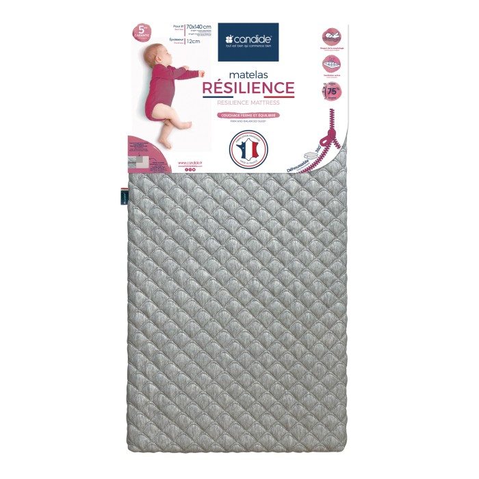 Matelas bébé Candide 70X140 Résilience déhoussable 360°