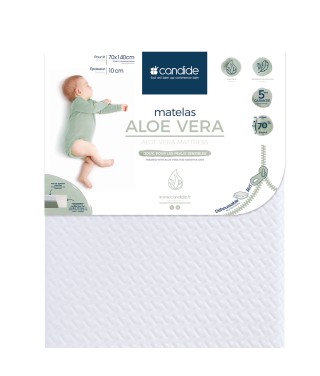 Matelas bébé 70x140cm Aloé Vera déhoussable 360°