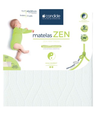 Matelas bébé Candide 60x120cm Zen déhoussable 360°