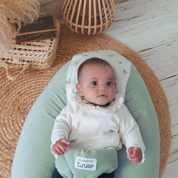 Coussin d'allaitement et de grossesse Tinéo 3en1 Multirelax éponge vert sauge