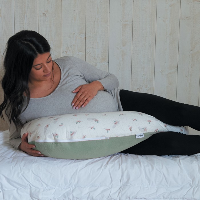 Coussin d'allaitement et de grossesse Tinéo 3en1 Multirelax éponge vert sauge