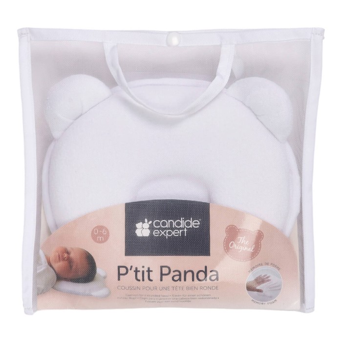 Coussin cale tête bébé Candide P'tit Panda - Blanc