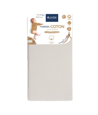 Matelas 70x140 cm pour lit bébé Coton - Bio - Déhoussable