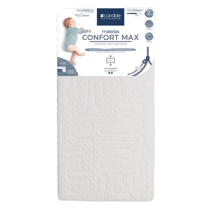 Matelas bébé Candide 60x120 cm Confort Max