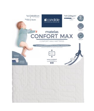 Baby mattress 60x120 cm Confort Max - Generous comfort - 360° removable cover