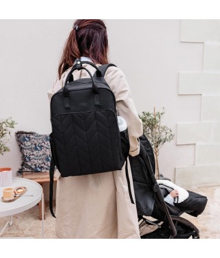 Quilted Diaper Backpack 41x30 cm - Black