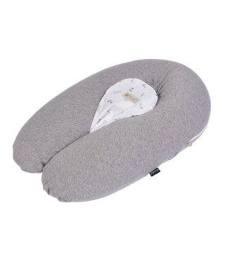 Housse coussin d'allaitement et de grossesse Multirelax® Gris chiné/Lapins