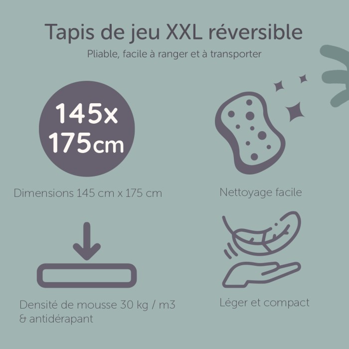 Grand tapis d'éveil réversible - Tinéo