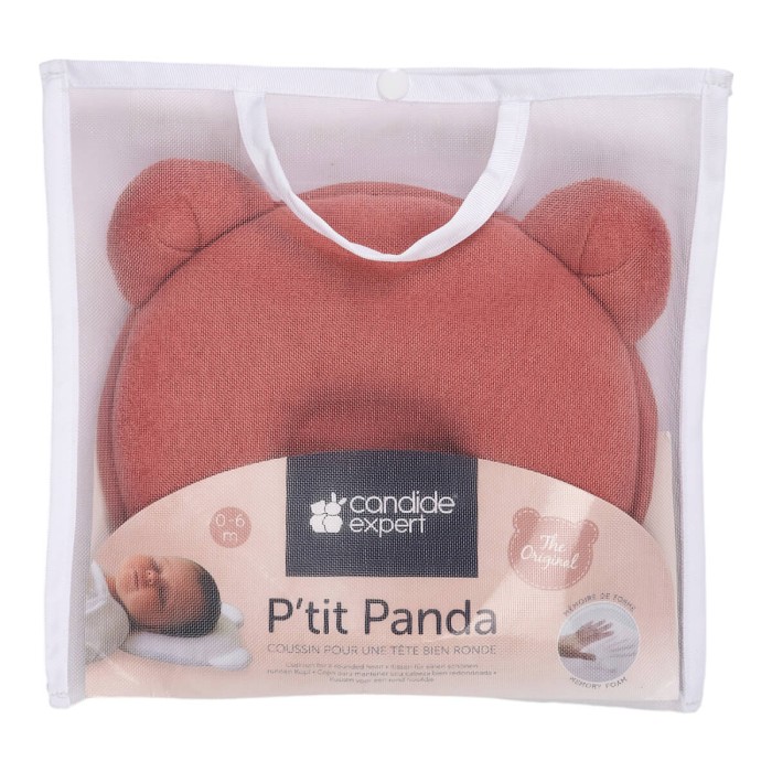 Coussin cale tête bébé P'tit Panda Candide Marsala