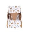 Rehausseur de chaise bébé Tinéo nomade - Rehausseur nomade en tissu Oursons Camel