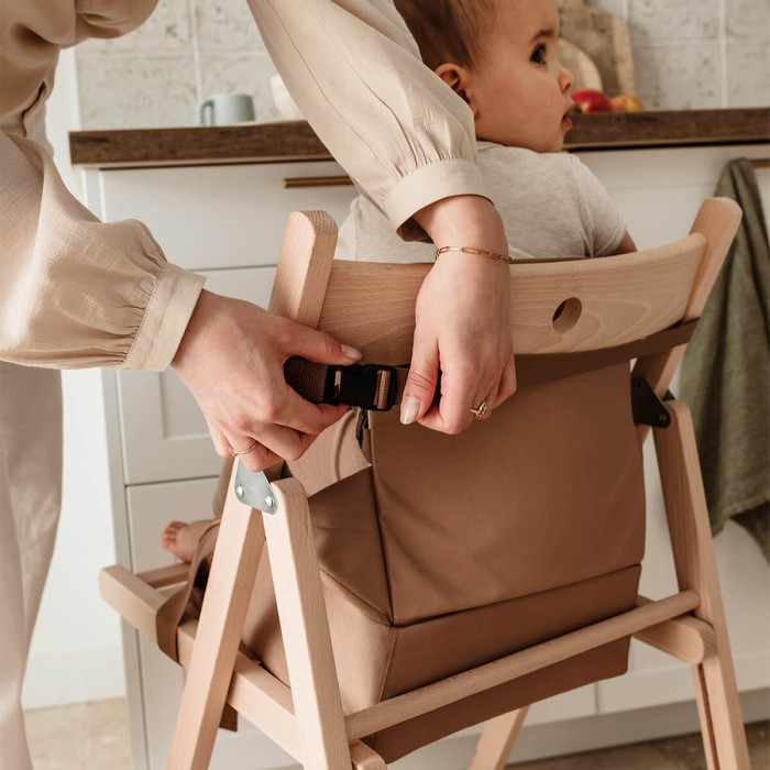 Rehausseur de chaise bébé Tinéo nomade - Rehausseur nomade en tissu Oursons Camel