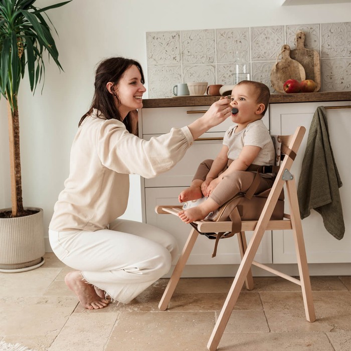 Rehausseur de chaise bébé Tinéo nomade - Rehausseur nomade en tissu Oursons Camel