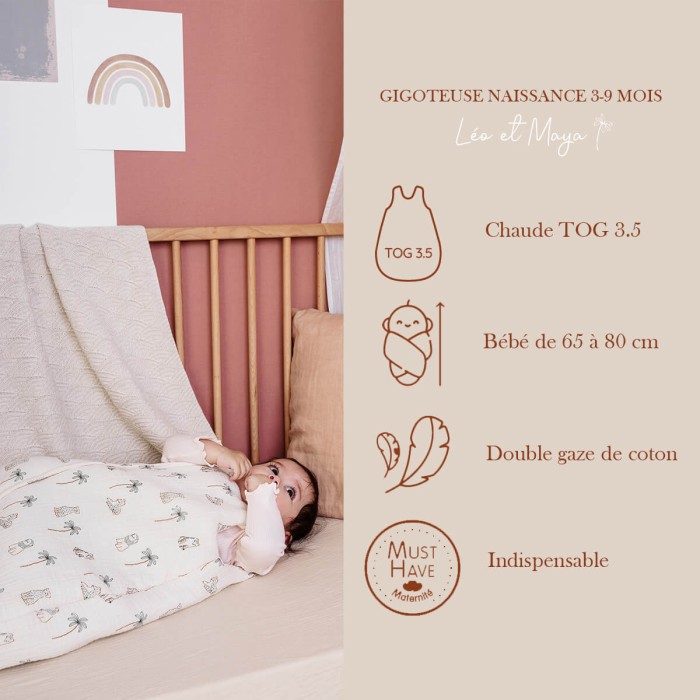 Léo et Maya birth sleeping bag 3-9 months - 70 cm